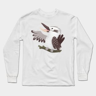 Cute funny laughing kookaburra cartoon Long Sleeve T-Shirt